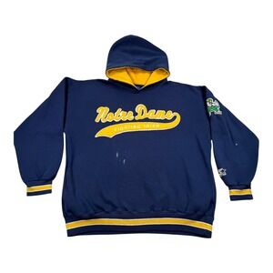 Vintage Notre Dame Fighting Irish Hoodie Mens Large NCAA Football Starter 90s
